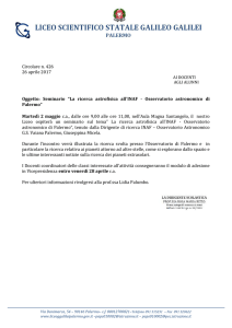 Seminario “La ricerca astrofisica all`INAF - Liceo Galilei