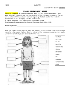 Lesson 23 rd OPA – Italian – 4/17/2013