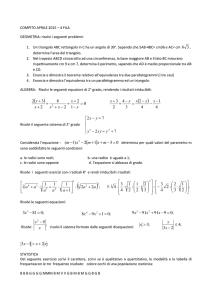 COMPITO APRILE 2015 – 4 FILA GEOMETRIA: risolvi i seguenti