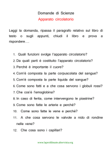 Domande ripasso Circolatorio - La Prof di Mate