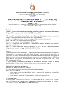 corso per referente di intervento in iaa (pet therapy)