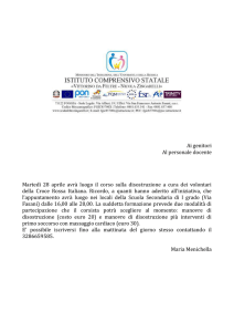 Informazioni corso Croce Rossa - ICS "da Feltre