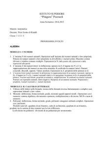 ISTITUTO SUPERIORE “Pitagora” Pozzuoli Anno Scolastico: 2014