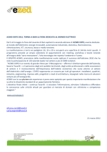 ACMEI EXPO 2012, TORNA A BARI LA FIERA DEDICATA AL