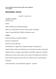 MATERIA: SCIENZE CLASSE: 4 Asa