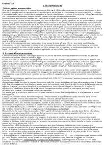Capitolo LIX L`interpretazione 1.L`operazione ermeneutica. Oggetto