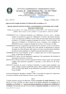 Regolamento d`Istituto per l`acquisizione in economia - IC