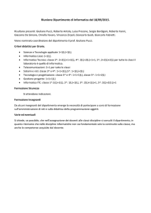Riunione Dipartimento di Informatica del 18/09/2015. Risultano