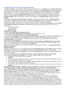 I trattati di pace e la nuova carta d`Europa