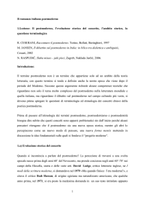 Il romanzo italiano postmoderno 1.Lezione: Il postmoderno, l