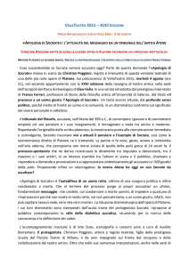 Apologia di Socrate»: l`attualità del messaggio da un