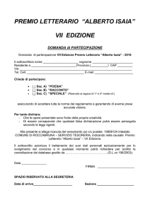 Domanda di partecipazione