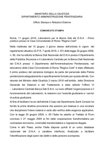 Laboratorio per la Banca Dati del DNA - Primo