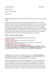 Epidemiologia statistica Silvia Pilloni Professore: Contu Lezione 3