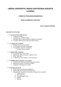 Teologia dogmatica (argomenti esame 2016-17 per
