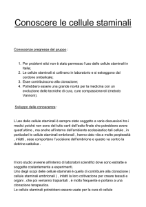 Conoscere le cellule staminali Conoscenze