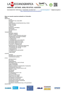 Lista Esperimenti realizzabili