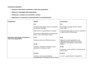 Competenze geografia Orientarsi nello spazio circostante e sulle