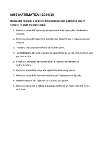 A059 MATEMATICA I-2014/15 Elenco dei Teoremi e relative