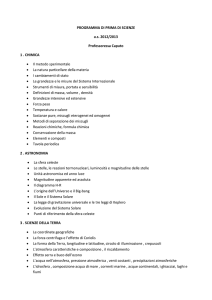PROGRAMMA DI PRIMA DI SCIENZE a.s. 2012/2013 Professoressa