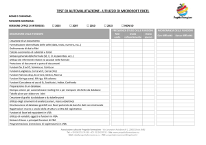 utilizzo di microsoft excel