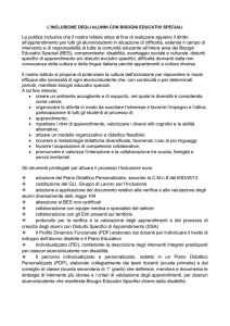 L`INCLUSIONE DEGLI ALUNNI CON BISOGNI EDUCATIVI