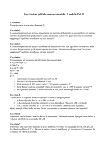 Esercitazione modello IS_LM