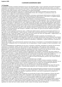 Capitolo LXXI I contratti socialmente tipici 1.Il leasing Il contratto di