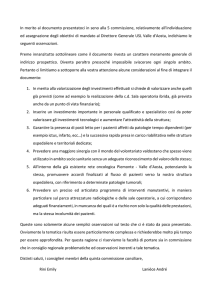 In merito al documento presentatoci in seno alla 5 commissione