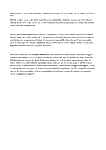 Sangue infetto. Corte Ue di Strasburgo condanna Italia a risarcire