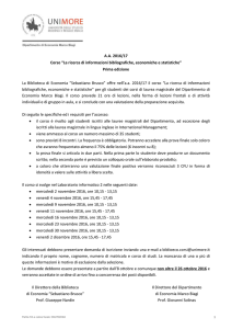 Bando di partecipazione - Dipartimento di Economia Marco Biagi