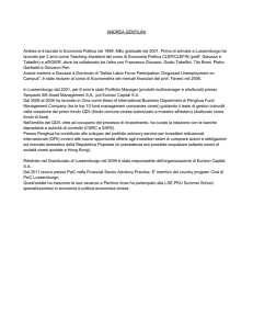 ANDREA GENTILINI Andrea si è laurato in Economia Politica nel