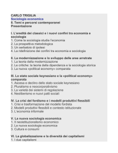 Presentazione I. L`eredità dei classici ei nuovi confini tra economia e