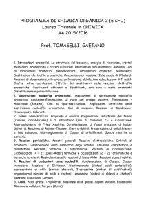 PROGRAMMA DI CHIMICA ORGANICA 2 (6 CFU) Laurea Triennale
