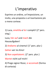 Imperativ - Liceo Classico Psicopedagogico Cesare Valgimigli
