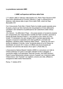 L`AIMC sull`apertura dell`anno della fede