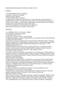 PROGRAMMA DI SCIENZE NATURALI CLASSE V LICEI CHIMICA