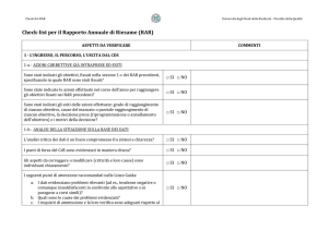 Check-list per il Rapporto Annuale di Riesame (RAR)