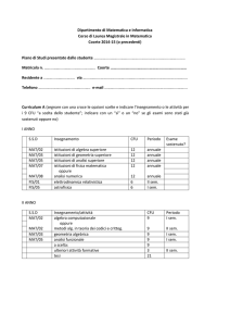 Dipartimento di Matematica e Informatica Corso di Laurea