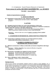 Prove comuni di verifica SECONDO QUADRIMESTRE – as 2014/2015