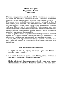 Storia della pace Programma d`esame 2015-2016