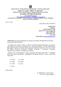 Attività di Orientamento con docente universitario - Cenni