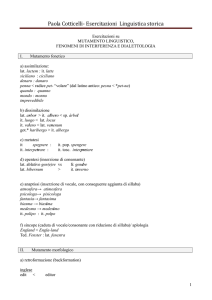 Esercitazioni mutamento