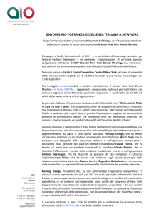 GNYDM E AIO PORTANO L`ECCELLENZA ITALIANA A NEW YORK