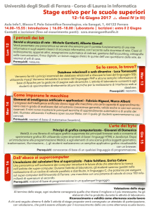 Programma Stage informatica 12-16 giugno 2017