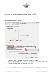 procedura per impostare java 7 update 51 con la consolle avvocato