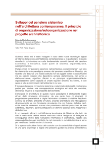 Sviluppi del pensiero sistemico nell`architettura