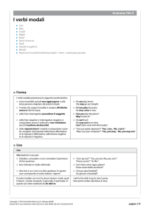 Grammar File 9 I verbi modali - Zanichelli online per la scuola