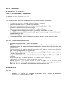 Dott.ssa Antonella Nocco ECONOMIA INTERNAZIONALE Corso di