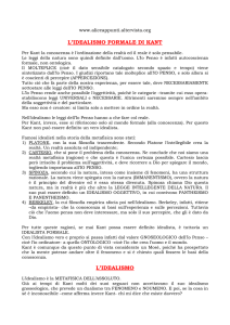 l`idealismo formale di kant l`idealismo